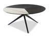 Titan 25.2\" Modern Round Coffee Table - White, Grey & Black