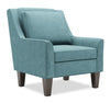 Made in Canada Sofa Lab Customizable Club 29\" Velvet Fabric Accent Chair with Wood Legs - Sea Blue