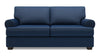 Made in Canada Customizable Sofa Lab Roll 76\" Linen-Look Fabric Condo Size Sofa with Rolled Arms - Pax Navy Blue