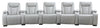 Cinema 6-Piece Leather-Look Fabric Home Theatre Power Reclining Sectional with Power Headrests - Cosmic Fog Grey