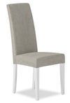 Raia Dining Chair with Vegan-Leather Fabric - Made in Italy, Modern - Light Grey