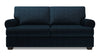 Made in Canada Customizable Sofa Lab Roll 76\" Chenille Fabric Condo Size Sofa with Rolled Arms - Luxury Indigo Blue