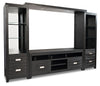 Bronx 94\" 4-Piece Wall Unit Entertainment Centre with Storage & Cable Management for TVs up to 55\"- Charcoal