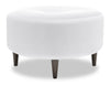 Made in Canada Customizable Sofa Lab The Curve 31\" Linen-Look Fabric Ottoman - Pax Ice White