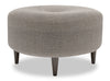 Made in Canada Customizable Sofa Lab The Curve 31\" Linen-Look Fabric Ottoman - Luna Smoke Grey