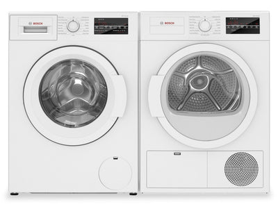 Bosch 300 Series 2.2 Cu. Ft. Front-Load Washer and 4 Cu. Ft. Condensation Dryer