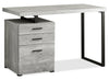 Clayton 47.25\" Reversible Office Desk with 3-Drawers - Grey