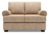 Made in Canada Customizable Sofa Lab Roll 64\" Chenille Fabric Loveseat with Rolled Arms - Luxury Taupe