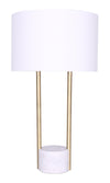 Alexis 26\" Antiqued-Brass and Stone Table Lamp