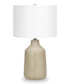 24\" Beige Concrete Table Lamp with White Shade