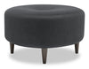 Made in Canada Customizable Sofa Lab The Curve 31\" Linen-Look Fabric Ottoman - Pax Pepper Grey