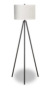 63\" Black Metal Tripod Floor Lamp