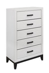 Kate Bedroom Chest of Drawers, 5-Drawer, 31.1\"W x 50.4\"H - White