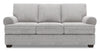 Made in Canada Customizable Sofa Lab Roll 86\" Linen-Look Fabric Sofa with Rolled Arms - Luna Domino Grey
