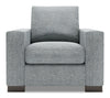 Made in Canada Sofa Lab Customizable Track 38\" Linen-Look Fabric Chair with Track Arms - Luna Pewter Grey