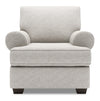 Made in Canada Sofa Lab Customizable Roll 42\" Chenille Fabric Chair with Rolled Arms - Luxury Silver