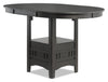 Dena Counter-Height Dining Table with 42-60\"W Extension, Round - Grey
