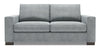 Made in Canada Customizable Sofa Lab Track 75\" Linen-Look Fabric Condo Size Sofa with Track Arms - Luna Pewter Grey