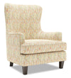 Made in Canada Sofa Lab Customizable Wingback 32\" Fabric Accent Chair - Garden Multicolour