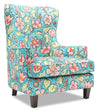 Made in Canada Sofa Lab Customizable Wingback 32\" Fabric Accent Chair - Malibu Multicolour