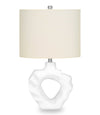 27\" Cream Resin Rippled Sculptural Table Lamp