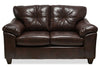Made in Canada Addison 63\" Leather-Look Fabric Loveseat with Removable Seat Cushions and Tufting - Brown