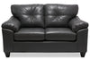 Made in Canada Addison 63\" Leather-Look Fabric Loveseat with Removable Seat Cushions and Tufting - Grey