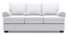 Made in Canada Customizable Sofa Lab Roll 86\" Linen-Look Fabric Sofa Bed with Rolled Arms - Pax Ice White