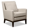 Adel 28.5\" Linen-Look Fabric Accent Chair with Wood Base - Beige