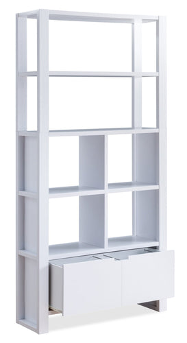Oscar Owen 36" Bookcase with Drawer & 6 Shelves - White