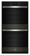 Whirlpool 30\" 10 Cu. Ft. Electric Double Wall Oven with True Convection - Black Stainless Steel with PrintShield™ Finish - WOED7030PV