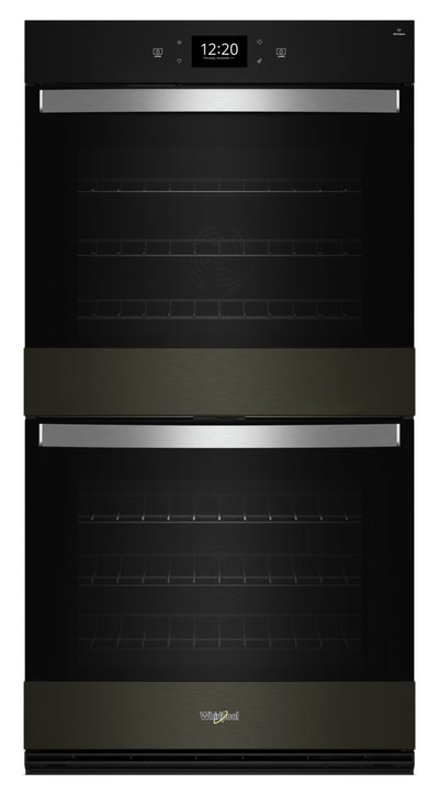 Whirlpool 30" 10 Cu. Ft. Electric Double Wall Oven with True Convection - Black Stainless Steel with… | Four mural double électrique Whirlpool de 10 pi³ et de 30 po avec convection véritable - acier inoxy…