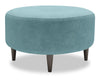 Made in Canada Customizable Sofa Lab The Curve 31\" Velvet Fabric Ottoman - Sea Blue