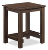 Jordi 17.7\" Traditional End Table with Shelf - Brown Walnut Finish Wood