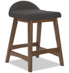 Jovi Counter-Height Stool with Linen-Look Fabric, 24\"H, Wood - Charcoal