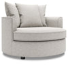Made in Canada Sofa Lab Customizable Cuddler 48\" Chenille Fabric Accent Chair - Luxury Silver