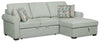 Scott Living Haven 2-Piece Right-Facing Chenille Fabric Sleeper Sectional with Storage Chaise - Seafoam Blue