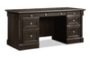 Palladia 65.12\" Executive Office Desk with 5-Drawers - Wind Oak