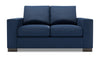 Made in Canada Customizable Sofa Lab Track 62\" Linen-Look Fabric Loveseat with Track Arms - Pax Navy Blue