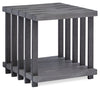 Eldridge 24\" Modern End Table with Shelf - Weathered Grey with Metal and Wood