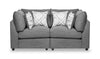 Scott Living Evolve Modular 79\" Linen-Look Fabric Loveseat with Removable Feather Down Cushions - Charcoal Grey