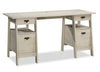 Kyree 59.06\" Executive Office Desk with 4-Drawers - Chalked Chestnut