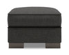 Made in Canada Customizable Sofa Lab Track 24\" Linen-Look Fabric Ottoman - Luna Kohl Grey