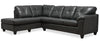 Made in Canada Addison 2-Piece Left-Facing Leather-Look Fabric Sectional with Removable Seat Cushions - Grey