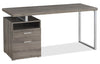 Heather 60\" Adjustable Office Desk with 2-Drawers & Cubbyhole - Dark Taupe