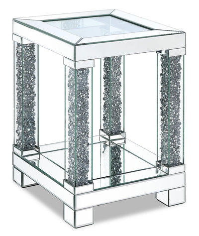 Berni End Table - Glam style End Table in Silver Medium Density Fibreboard (MDF)