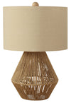 22\" Boho Brown Rope Table Lamp