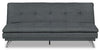 June 73.2\" Linen-Look Fabric Klik Klak Futon with Metal Legs and Tufting - Grey