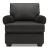 Made in Canada Sofa Lab Customizable Roll 42\" Linen-Look Fabric Chair with Rolled Arms - Luna Kohl Grey