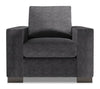 Made in Canada Sofa Lab Customizable Track 38\" Chenille Fabric Chair - Luxury Charcoal Grey